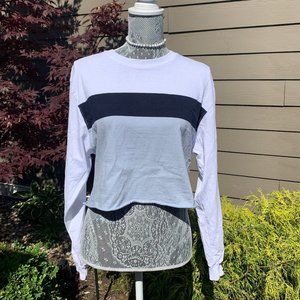 John Galt Block-Colored Cropped Long Sleeve